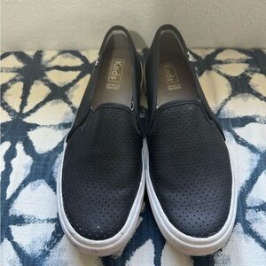 Keds Black and White Slip-On Flats